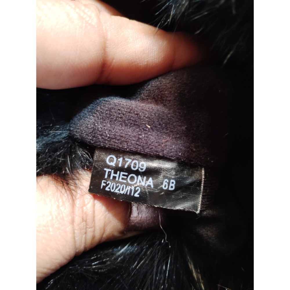 COACH Theona Signature Jacquard Rabbit Fur Winter Boots Goth Old Money Black 6B - Picture 13 of 13